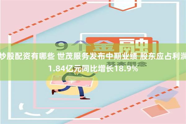 炒股配资有哪些 世茂服务发布中期业绩 股东应占利润1.84亿元同比增长18.9%