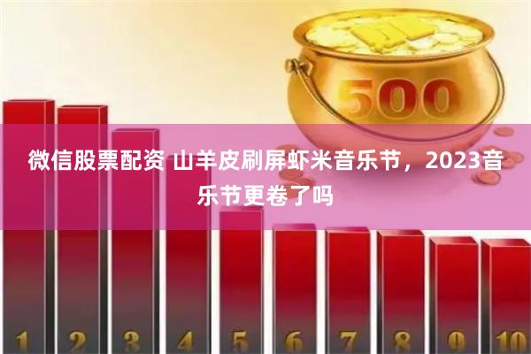 微信股票配资 山羊皮刷屏虾米音乐节，2023音乐节更卷了吗
