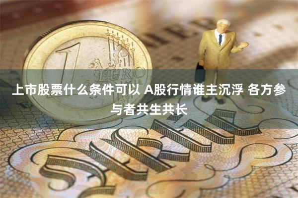 上市股票什么条件可以 A股行情谁主沉浮 各方参与者共生共长