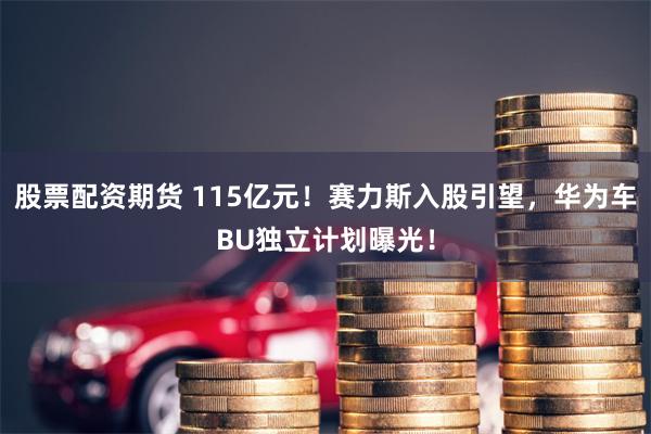 股票配资期货 115亿元！赛力斯入股引望，华为车BU独立计划曝光！